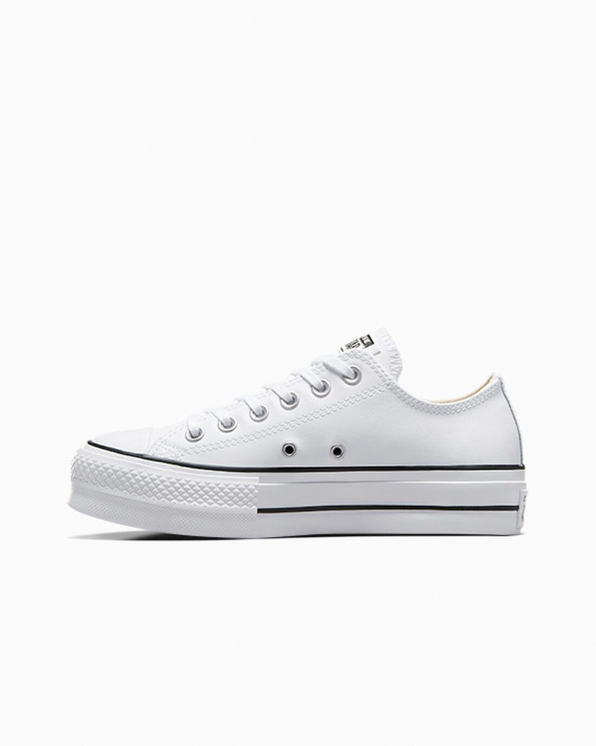 Topanky Na Platforme Converse Chuck Taylor All Star Lift Kozene Nizke Damske Biele Čierne Biele | SK M11IFX1